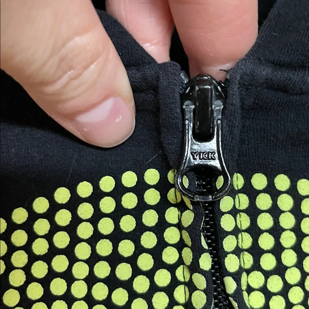 Justice size 10 Black Zip-Up Lightweight Hoodie with Colorful Smiley Face
